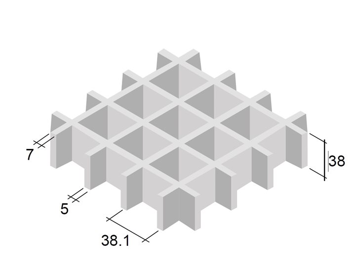 Krata ażurowa żłobiona  38mm, wym. 730x920mm