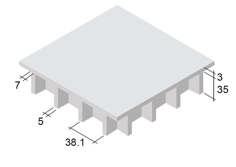 Krata kryta 35+3 mm – przekrój