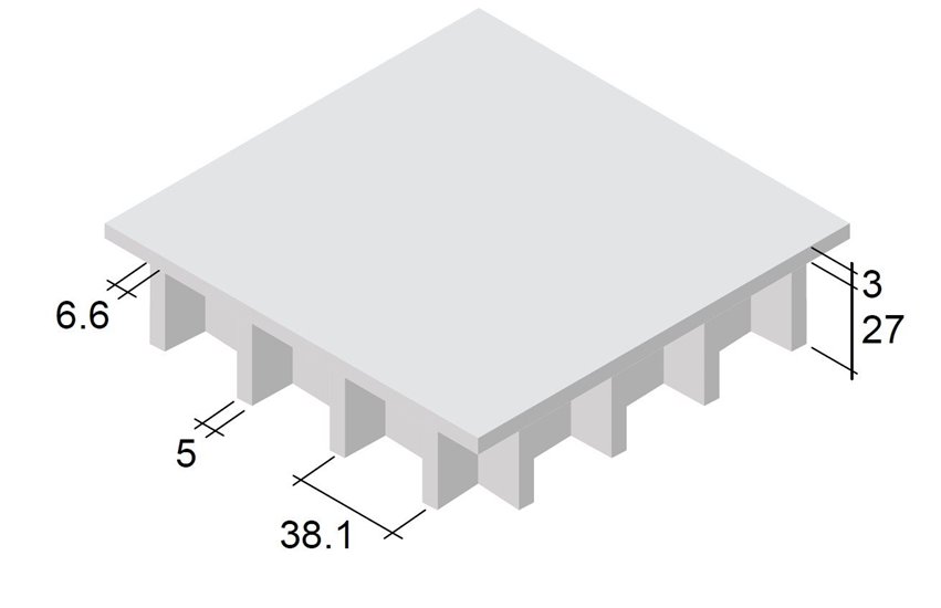 Krata kryta 27+3 mm – przekrój