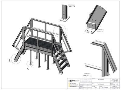 Platforma pomostowa wysokość 1000mm