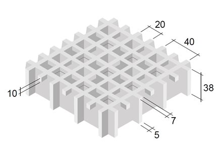 Krata micro 38mm, wym. 210x807mm